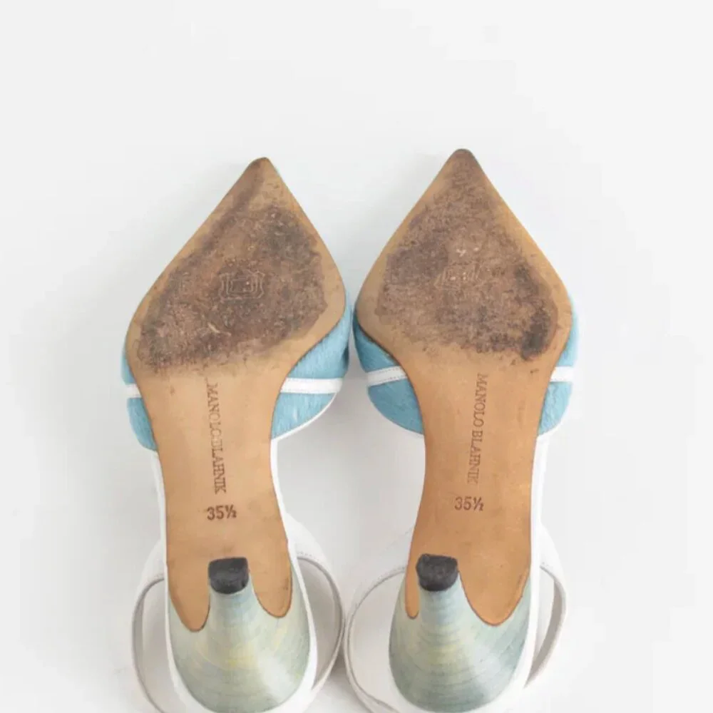 RARE vintage Manolo Blahnik blue pony hair heels in very good condition - Picture 6 of 8